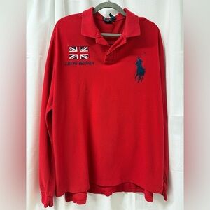 Polo by Ralph Lauren Red Long Sleeve Polo Shirt Size- XXL